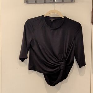 Massimo Dutti Black Knot Crop Top
